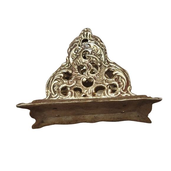 VTG Hollywood Regency Letter Mail Holder Brass Desk Organizer Korea - Picture 6 of 9